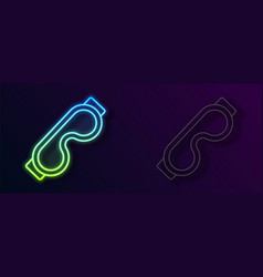 Glowing Neon Line Eye Sleep Mask Icon Isolated On