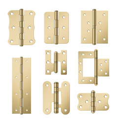 Set Brass Door Hinges Golden