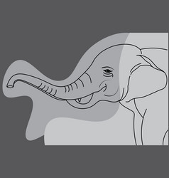 Abstract Line Of Elephant With Grey Color