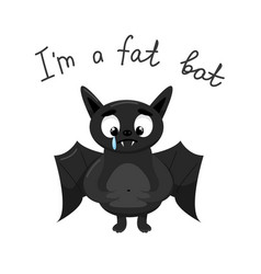 Character A Black Bat Cries And Holds A Fat