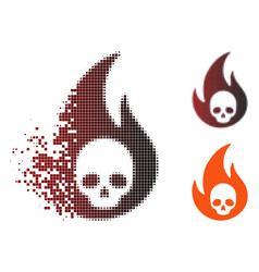 Dispersed Pixel Halftone Hell Fire Icon