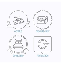 Fertilization Double Bed And Octopus Icons