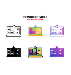 Periodic Table Icon Set With Different Styles