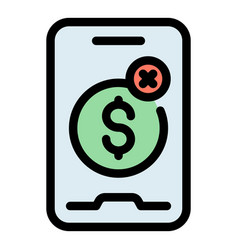 Check Phone Payment Cancellation Icon Flat