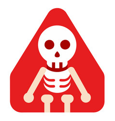 Danger Skeleton Flat Icon On White Background