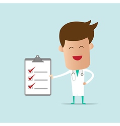 Nurse show checklist note Royalty Free Vector Image