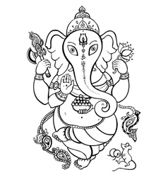 Ganesha hand drawn Royalty Free Vector Image - VectorStock