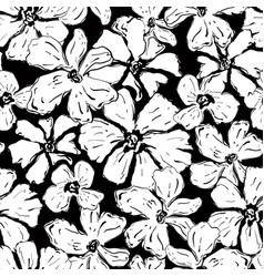 Hand Drawn Black And White Floral Texture