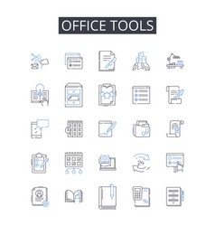 Office Tools Line Icons Collection Kitchen