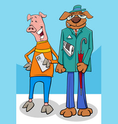 Pig And Dog Fantasy Characters Cartoon