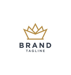 Royal Crown Logo Gold Geometric Crown Line Icon