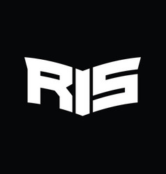 Rs Logo Monogram With Shield Slice Shape Design