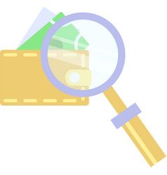 Wallet Under Magnifier Capital Control Icon