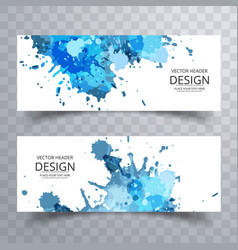 Blue Grungy Banners Elegant Modern Design