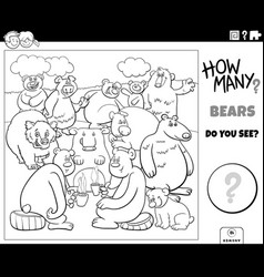 Counting Cartoon Bears Educational Task Coloring