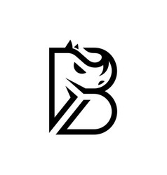 Letter B Rhino Head Logo Design Abstract