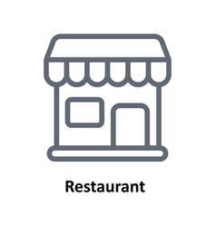 Restaurant Outline Icons Simple Stock