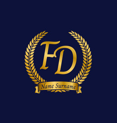 Initial Letter F And D Fd Monogram Logo Design