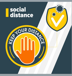 Social Distance Main Stop Coronavirus Square