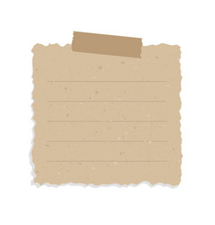 Square Vintage Brown Torn Paper Recycled Memo