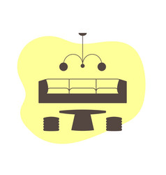 Living Room Furniture Flat Icon