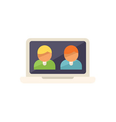 Online Conference Icon Flat Web People