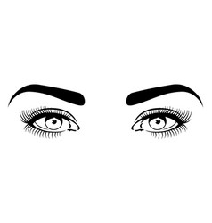 Pretty Woman Eyes With Curvy Eyebrows And Long