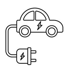 Electric Car Outline On White