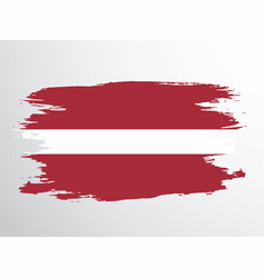 Flag Of Latvia Painted By Brush