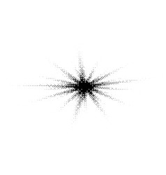 Halftone Starburst With Monochrome Rays And Circle