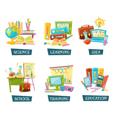 School Training Education Objects Set