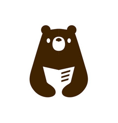 Bear book logo icon Royalty Free Vector Image - VectorStock