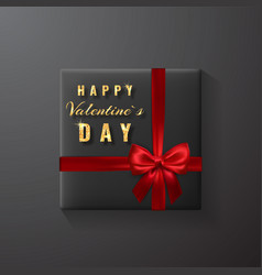 Happy valentines day golden glitter sparkle gift Vector Image