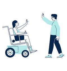 Happy Woman In Wheelchair Taking High Five