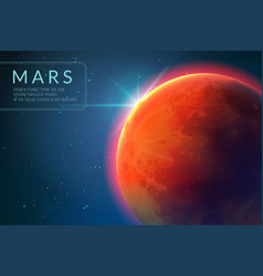 Red planet mars in space Royalty Free Vector Image