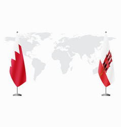 Bahrain And Gibraltar Flags For Official Meeting