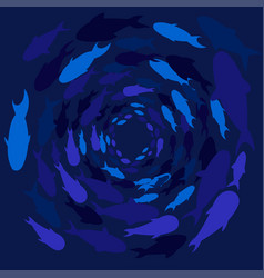 School Blue Fish In A Circle