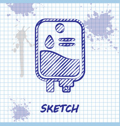 Sketch Line Iv Bag Icon Isolated On White