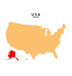 Alaska State Map Highlighted On Usa Map