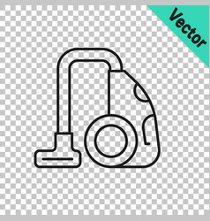 Black Line Vacuum Cleaner Icon Isolated