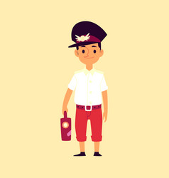 Boy Railroad Engineer Or Railway Train Driver Flat