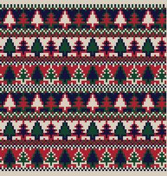 Christmas Tree Fair Isle Seamless Pattern Design