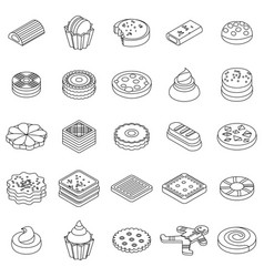 Cookies Icon Set Outine