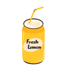 Fresh Lemon Drink In Aluminum Can Soda