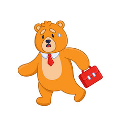 Frustrated Orange Bear Cartoon Character Running