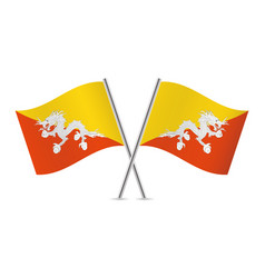 Kingdom Of Bhutan Crossed Flags