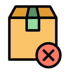 Parcel Payment Cancellation Icon Flat