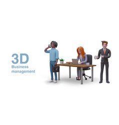 3d Business Management American Male Holding