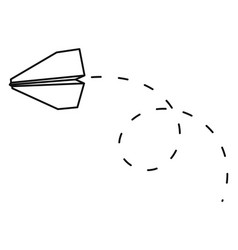 Airplane Route Symbol Paper Plane With Dashed