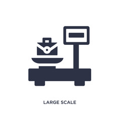 Large Scale With Suitcase Icon On White